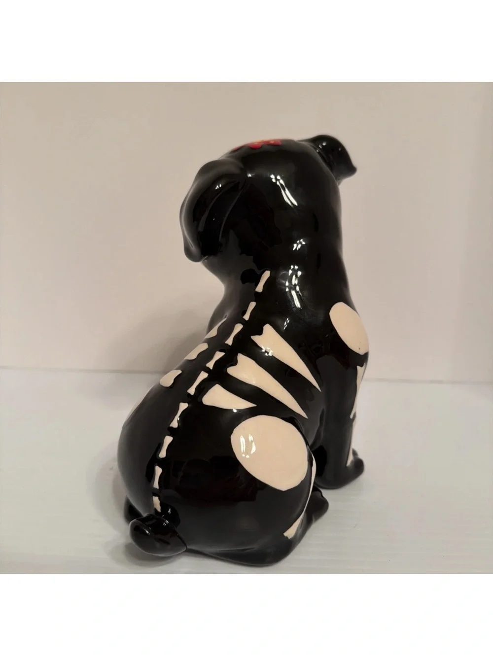 Blue Sky Clayworks Sugar Skull Pug Dog Figure Skeleton Halloween Day of the Dead